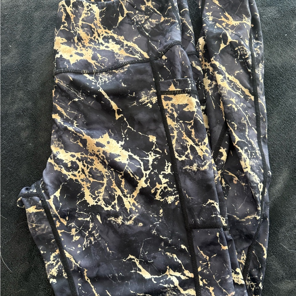 Constantly Varied Gear Black and Gold Patterned Leggings